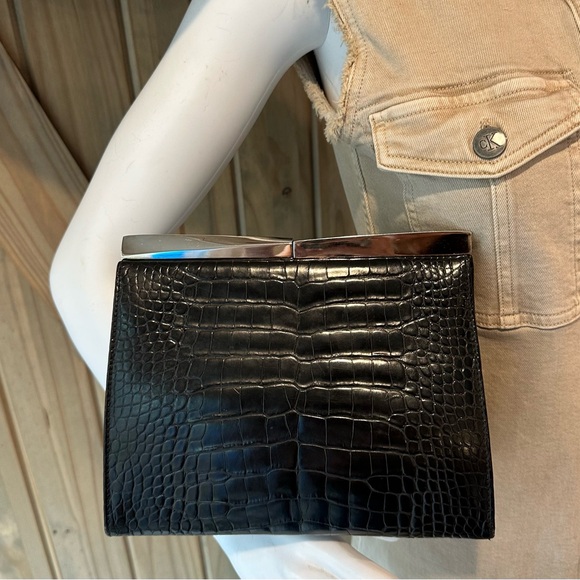 Salvatore Ferragamo two way clutch genuine crocodile skin - Picture 2 of 9